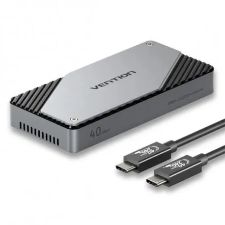 vention usb 4.0 m.2 nvme ssd enclosure (usb 4.0 type-c) gray aluminum alloy type - slika 1