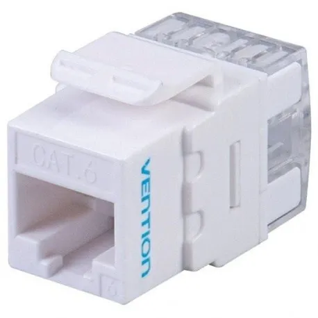 vention cat.6 utp 180 degree keystone jack white - slika 1