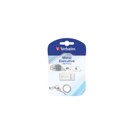 verbatim store'n'go metal executive 64gb usb2.0, srebrni - slika 1