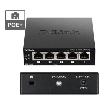 d-link poe+ switch neupravljivi, dgs-1005p/e - slika 1