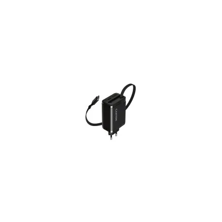 CANYON charger OnCharge 65RC Build-In Cable USB-C 65W 1xPD 1xQC EU Black - Umag