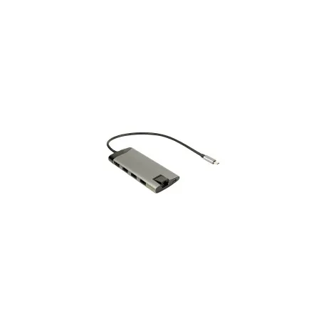 inter tech usb type c docking station with 3x usb 3.0 type a, 4k hdmi, rj45 gigabit network connecti - slika 1