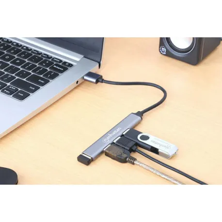 Manhattan Hub 4-Port, 1xUSB 3.0, 3xUSB2.0, sivi - Umag