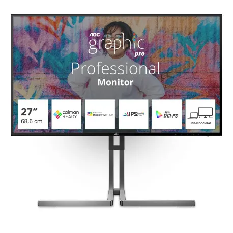aoc q27u3cv, 27", qhd, hdmi, dp, usb-c, rj45, calm - slika 1