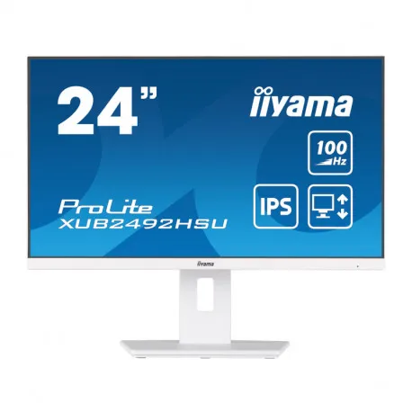 IIYAMA 24" XUB2492HSU-W6 FHD (1920×1080) IPS, Pivot, 100Hz, 16:9, 0.4ms, 250 cd/m2, 1300:1, HDMI/DP, 4×USB-A, zvučnici, bijel - Umag