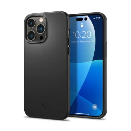 spigen thin fit, zaštitna maska za telefon, crna - iphone 14 pro - slika 1