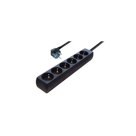 transmedia 6-way schuko outlet power strip. black - slika 1