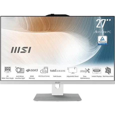 All-in-one MSI Modern AM272P 1M Core 5 / 16GB / 512GB SSD / 27" FHD / Windows 11 Home (white) - Umag