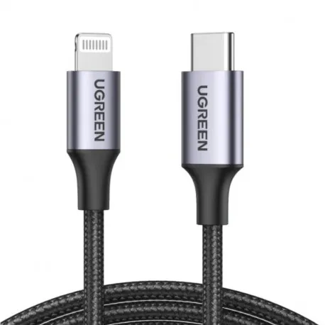 UGREEN Lightning na USB-C (M), MFi, PD, pleteni kabel, 1.0m - Umag