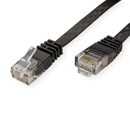 roline value utp mrežni flat kabel cat.6/class e, 3.0m, crni - slika 1