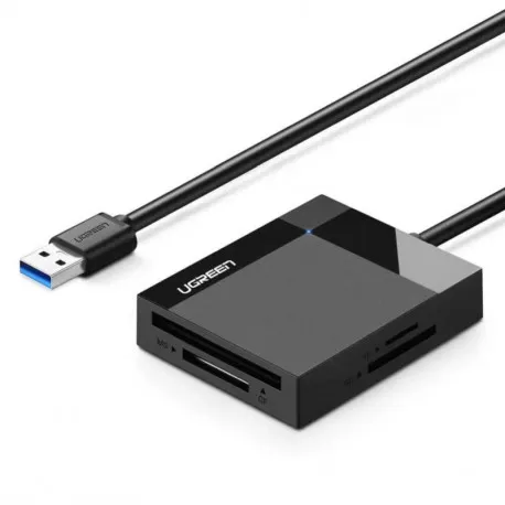 UGREEN čitač memorijskih kartica, USB 3.0, TF/SD/CF/MS kartice, 50cm, crni - Umag
