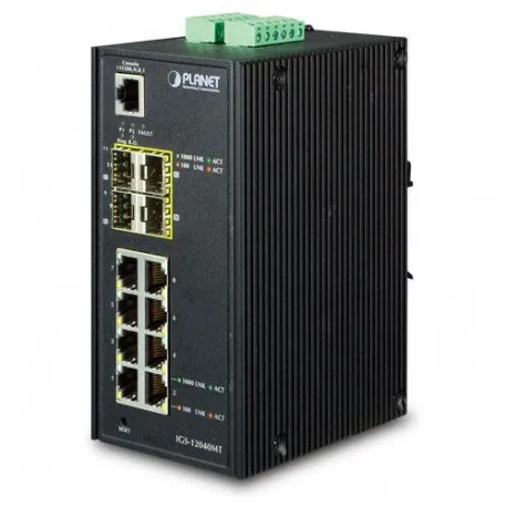 Planet Industrial 8 Gigabit Ports 4 SFP Managed Switch - Umag