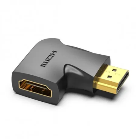 vention hdmi 90 degree male to female vertical flat adapter black - slika 1