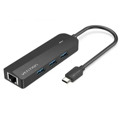 Vention USB-C to USB 3.0*3 RJ45 Micro-B HUB 0,15m, Black - Umag