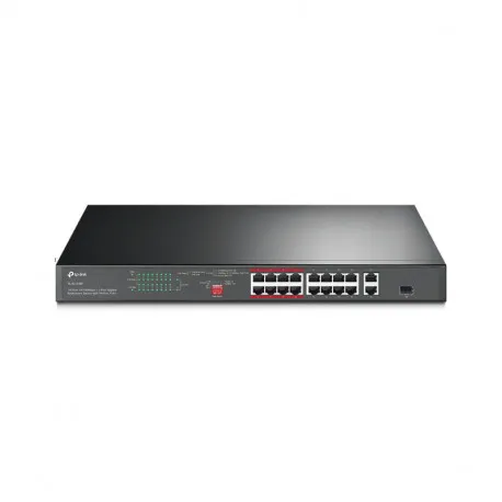 tp-link 16-port poe+ smart preklopnik (switch), 24×10/100m, 2×g-lan, 1×g sfp (250w) - slika 1