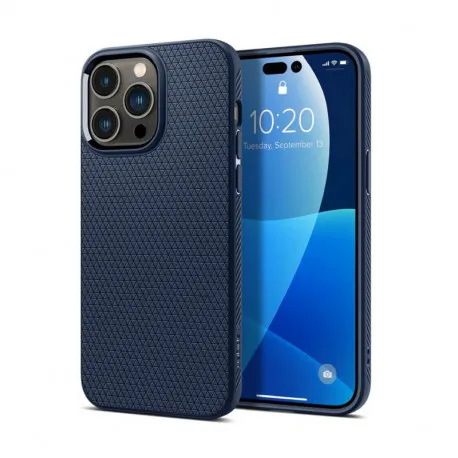 spigen liquid air, zaštitna maska za telefon, tamno plava - iphone 14 pro max - slika 1