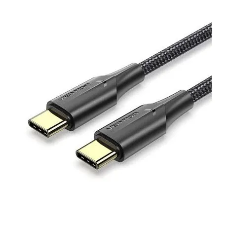 vention nylon braided usb 2.0 c male to c male 3a cable 2m black led type - slika 1