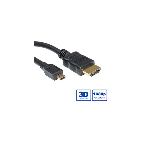 roline value hdmi high speed kabel sa mrežom, tip a (m) - tip d (m) (micro), 2.0m - slika 1