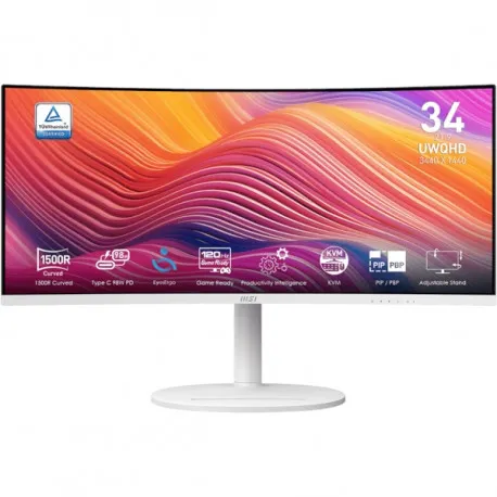 monitor msi modern md342cqpw 34" / uwqhd / 120hz / 1ms mprt / curved / white - slika 1