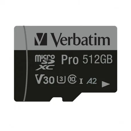 Verbatim memorijska kartica PRO Micro SDXC 512GB, U3, A2, V30, Class 10 Card + adapter - Umag