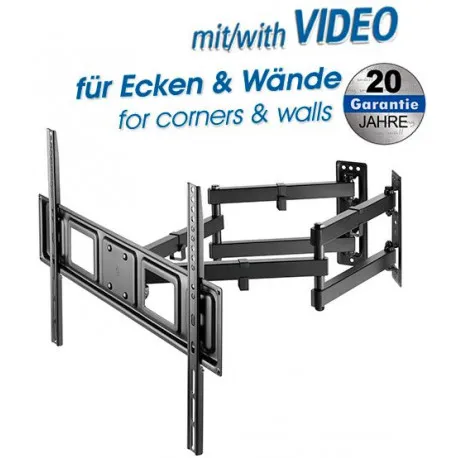 transmedia full-motion bracket for flat screens 32" - 70" for corner mounting - slika 1