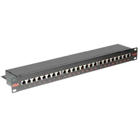 roline cat.6/class e 19" patch panel 24-porta stp, crni - slika 1