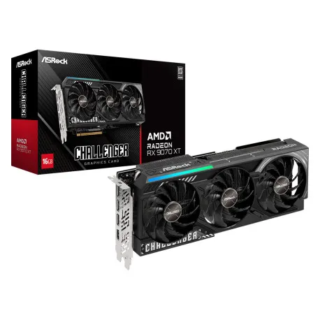 Asrock Radeon RX 9070 XT Challenger 16GB GDDR6, PCIe 5.0x16, 1×HDMI/3×DP - Umag