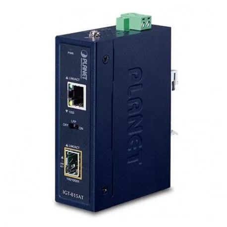 planet industrial compact size 100 1000 base- open slot sfp to 1gbe rj45 media converter (-40 to 75 c) - slika 1