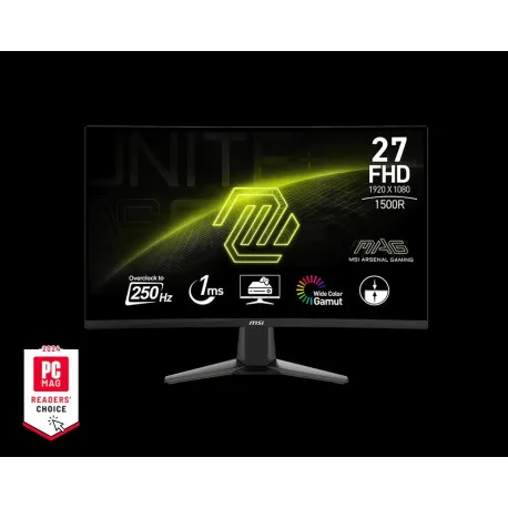 MSI MAG 27C6X Gaming Monitor, 27", 1920 x 1080 (FHD), VA, Curve 1500R, 250Hz, 250nits, 1ms, Adaptive - Umag