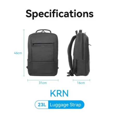 Vention Water-Repellent Laptop Backpack Black, 23L - Umag