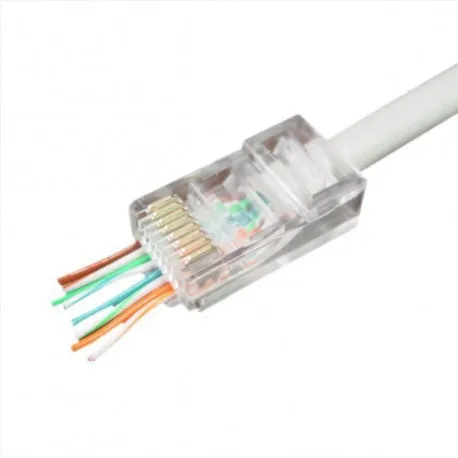 gembird cat5e cat6 pass-through modular utp plug 8p8c, 100 pcs - slika 1