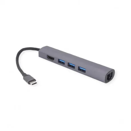 roline value usb-c docking station, 4k hdmi, 3×usb 3.2 gen 1, g-lan - slika 1