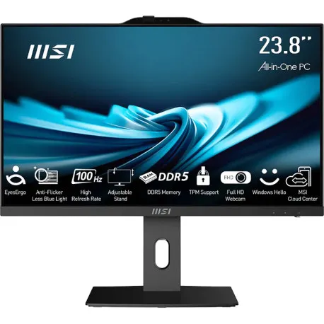 all-in-one computer msi pro ap242p 14m core i3 / 8 gb ram / 512 gb ssd / 23.8" fhd / windows 11 pro (black) - slika 1