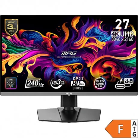 monitor msi mpg 272urx qd-oled 27" / 4k uhd / 240hz / 0,03ms (gtg) / black – adjustable stand - pd 98w - slika 1