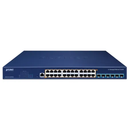 PLANET Layer 3 24-Port 2.5GBASE-T 95W 802.3bt PoE + 6-Port 10GBASE-X SFP+ Managed Ethernet Switch, 720W PoE budget, hardware- - Umag
