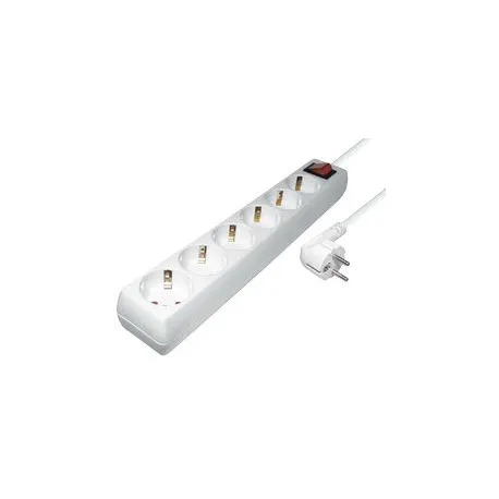 transmedia 6-way power strip, white, 1,4m - slika 1