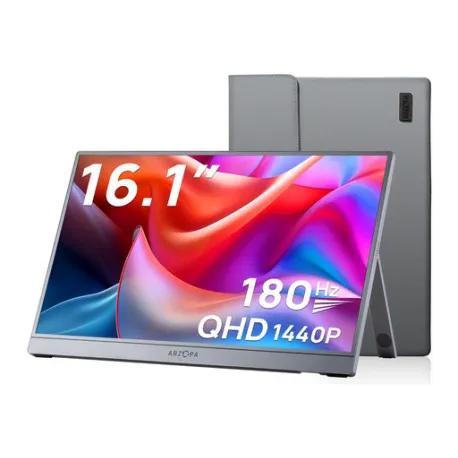 Prenosni monitor 16.1'' (41 cm) QHD IPS 180Hz, mHDMI, USB-C, zvočniki, ovitek, ARZOPA Z3FC - Umag