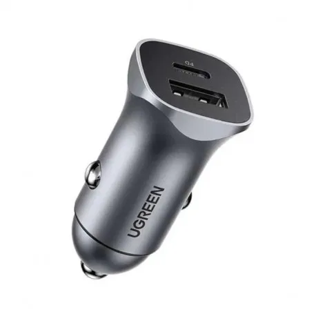 UGREEN auto punjač 30W, USB-C+USB-A, PD3.0/QC3.0, sivi - Umag