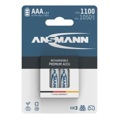 Ansmann NiMH Rechargeable battery AAA HR03 type 1100 (min. 1050 mAh) 4 pcs. blister packaging - Umag
