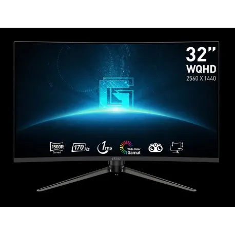 MSI G32CQ5P Curved Gaming Monitor, 31.5", 170Hz, QHD (2560x1440) 16:9, VA, Anti-glare, 1ms, 250nits, - Umag