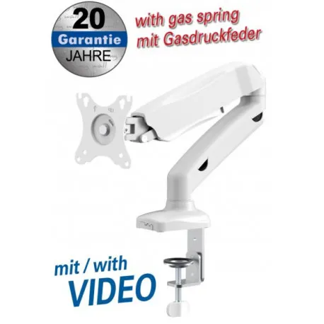 transmedia full-motion desk bracket for lcd monitor 13“ - 27“, white - slika 1