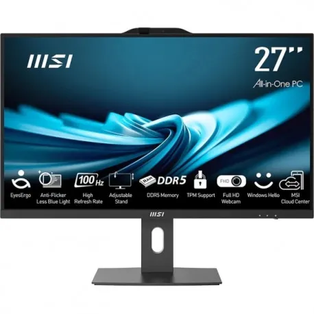 computer all-in-one msi pro ap272p 14m core i5 / 16 gb ram / 512 gb ssd / 27" fhd / windows 11 pro (black) - slika 1