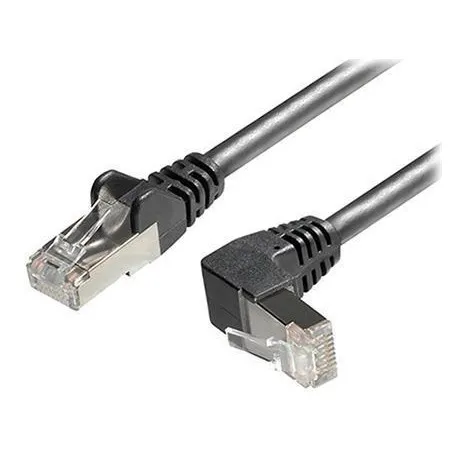 Transmedia Cat6A SFTP Patch Cable, RJ45 plug angled up, 5m - Umag