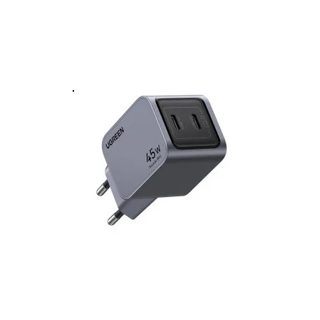 ugreen nexode pro zidni punjač 45w, gan, 2×usb-c, pd3.0/qc4.0, sivi - slika 1