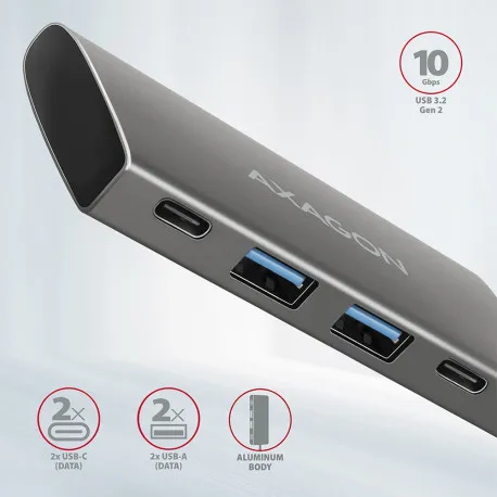 USB HUB AXAGON HMC-4G2 2xUSB3.2 Gen 2, 2xUSB-C - Umag