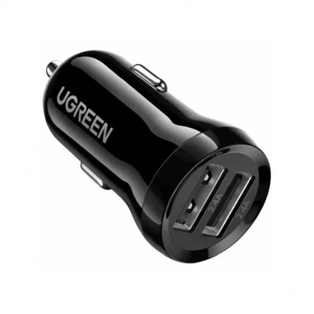 ugreen auto punjač 24w, 2×usb-a, crni - slika 1
