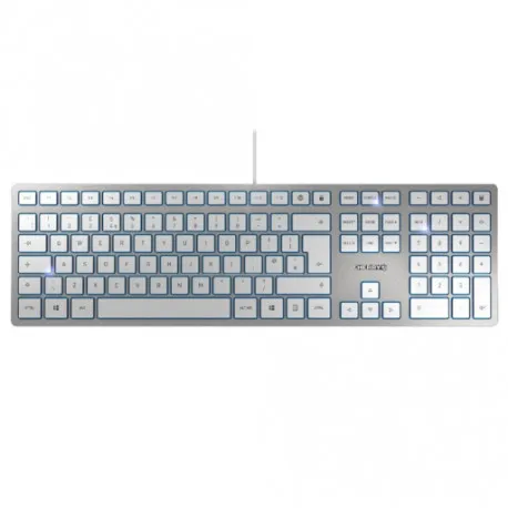 tipkovnica cherry kc 6000 slim, srebrna, usb, uk slo g. - slika 1