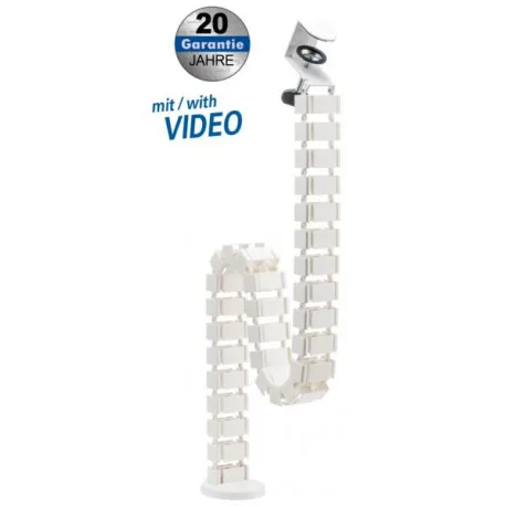 transmedia flexible cable management with clamp, white - slika 1
