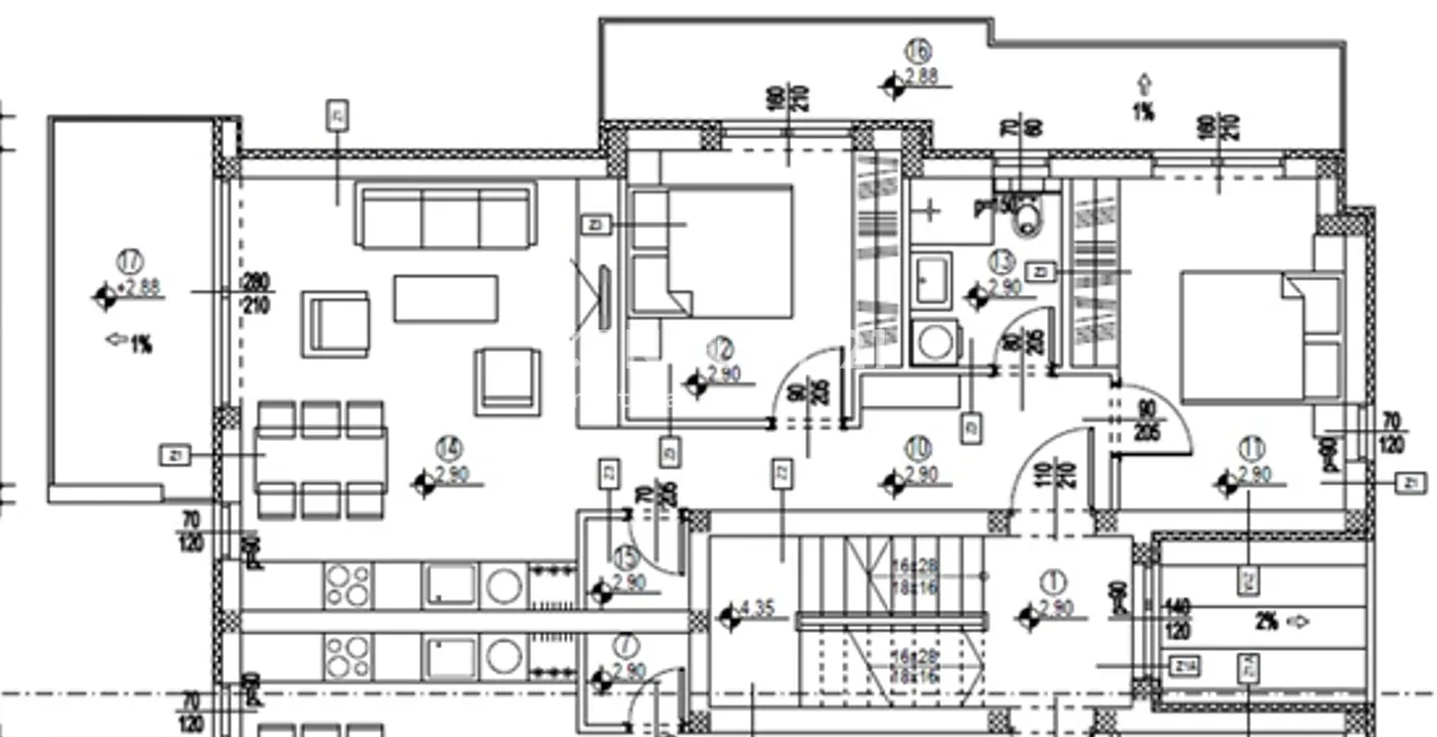 novalja, pag | dvosobni apartman 60,24 m² + natkrivena terasa 10,53 m² | 1. kat | novogradnja | energetski razred a | pogled na more - slika 2