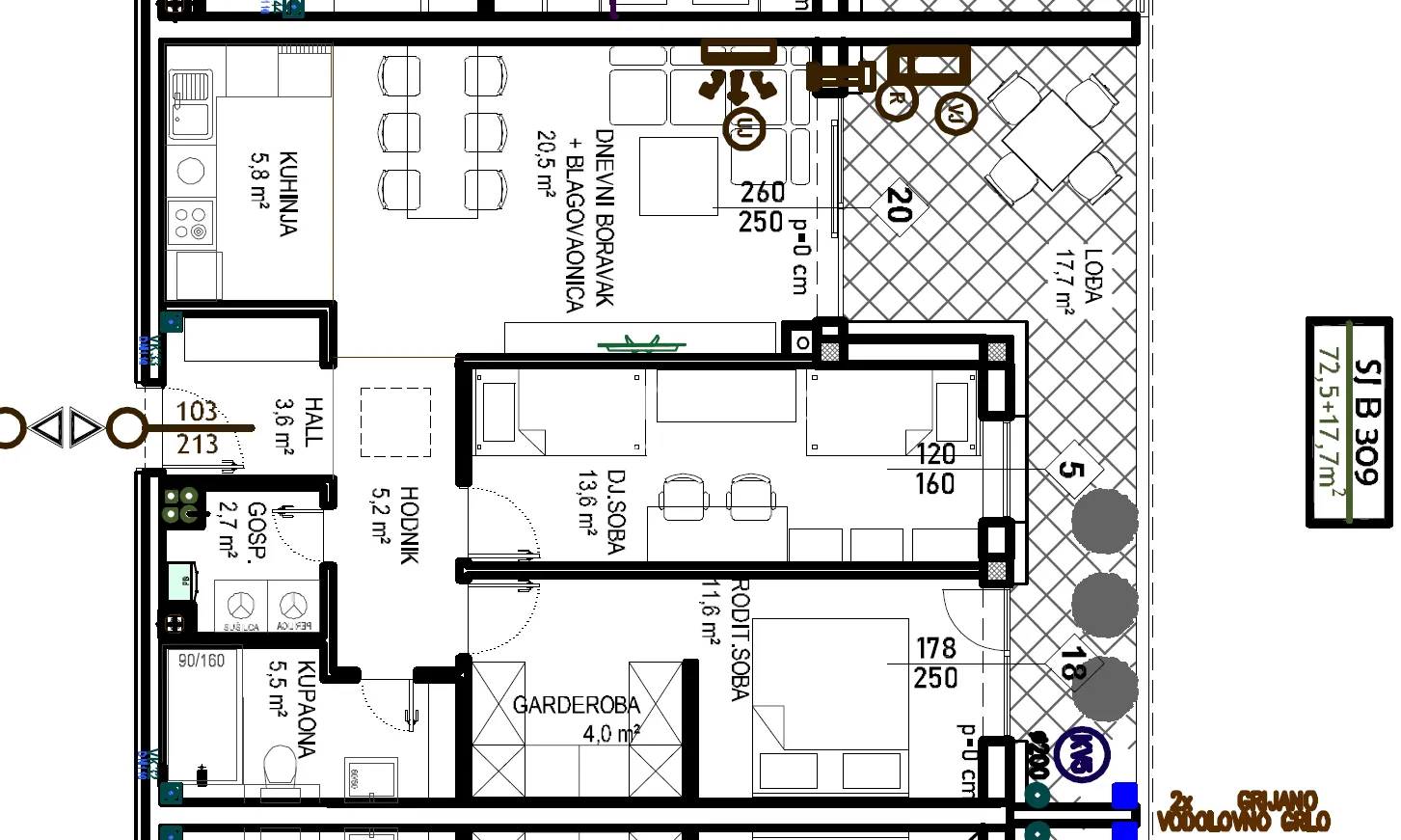 čakovec – globetka | trosobni stan 72,5 m² + lođa 17,7 m² | 3. kat | novogradnja - slika 2